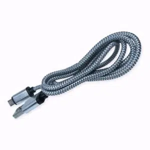 Кабел USB 2.0 Type A - Micro Type B, 1м, с оплетка сив