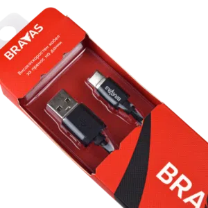 Кабел BRAVAS USB Type A -Type C черен 1.5м , сертифициран