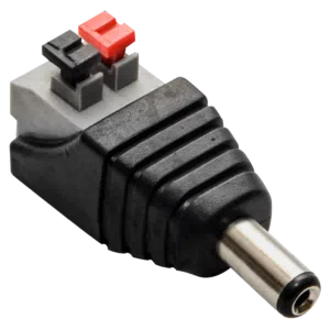 Захранващ конектор с клипси за камери за видеонаблюдение (12v, 2,1/5,5mm мъжки).